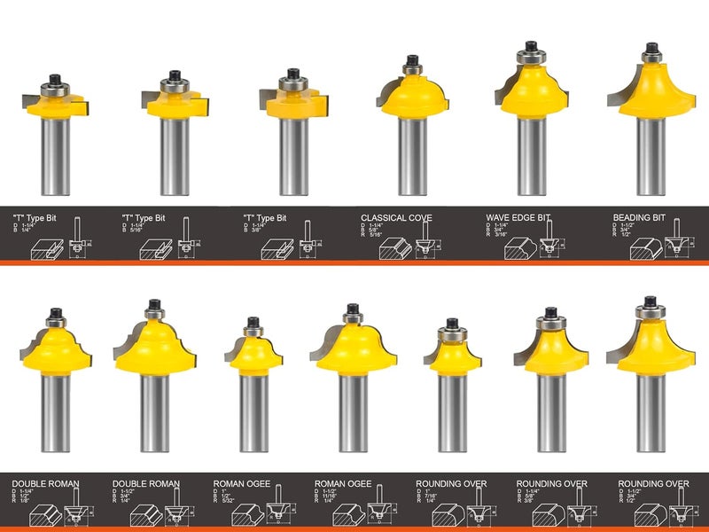 BAIDETS Router Bits Set 1/2 Shank - 35 PCS Router Bit Made of 45# Carbon Steel C3 Alloy Blade for Professional and Beginners Carpenter Woodworking Projects, Model: BRT1235R - Image 3